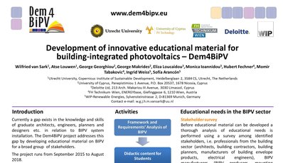 Dem4BIPV Poster Award at the 32nd EU PVSEC in Munich, Germany, June 2016